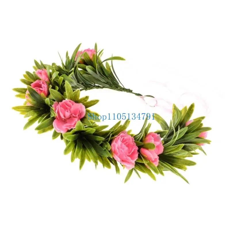 تيجان زهور من القماش بطول 98 كم بتصميم طبيعي مناسب لملحقات التصوير الفوتوغرافي #1