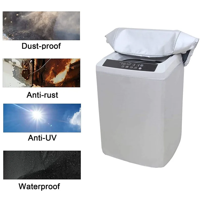 EAS-Защитная крышка для стиральной машины с верхней загрузкой для стиральной машины, пылезащитная, водонепроницаемая, защита от ультрафиолета, защита для стиральной машины, серебристая M