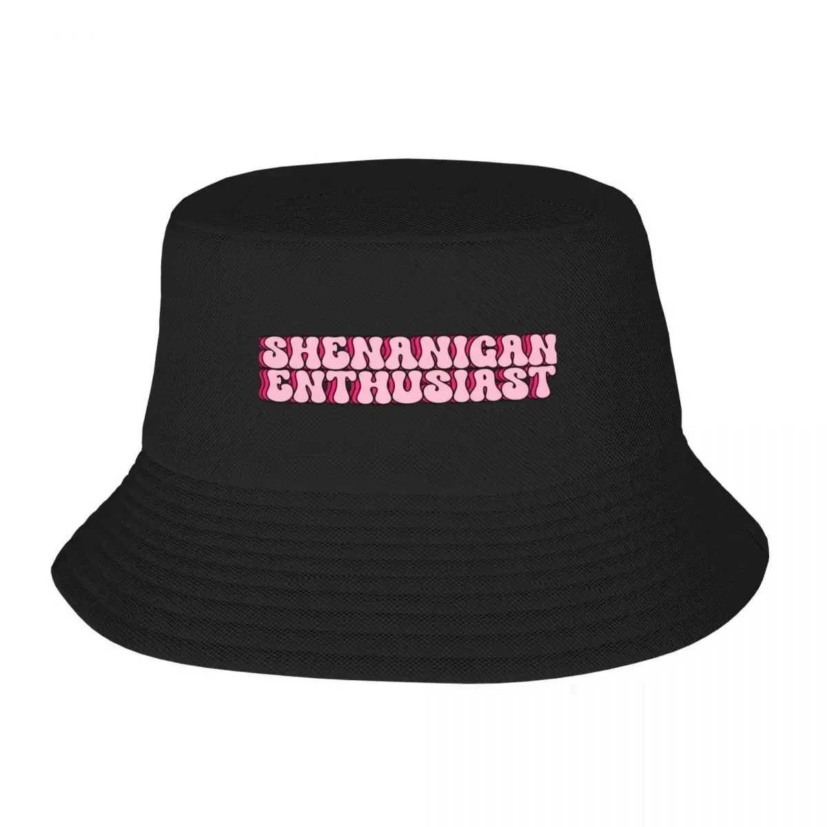 

Shenanigan Enthusiast Groovy Bucket Hat Golf Cap custom Hat Uv Protection Solar Hat Women Beach Fashion Men's