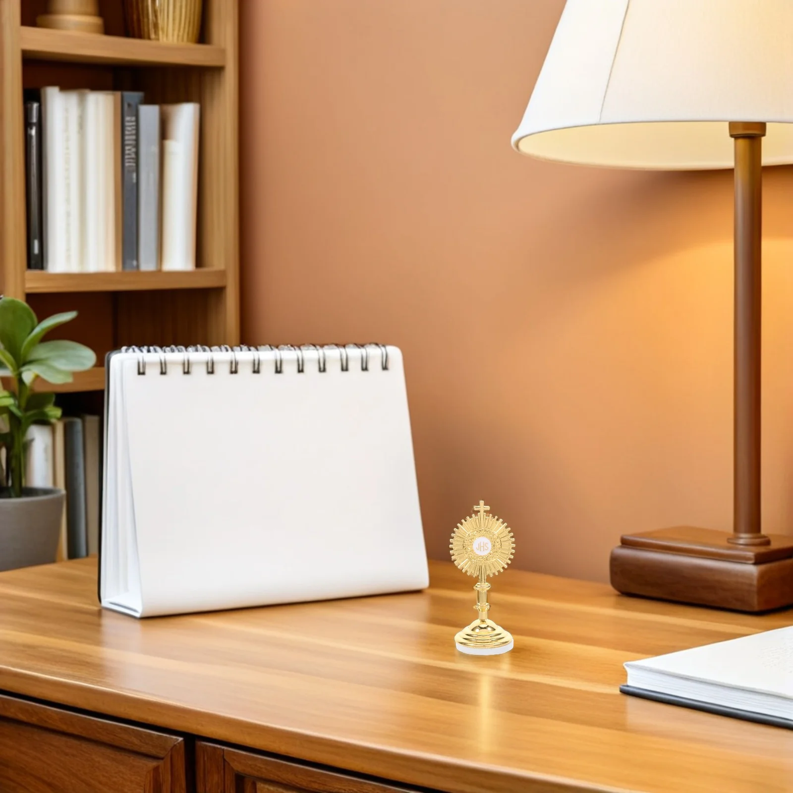 

8Pcs Standing Metal Crucifix Catholic Altar Decoration for Prayer Room Sacred Space Worship Table Display Gold Finish