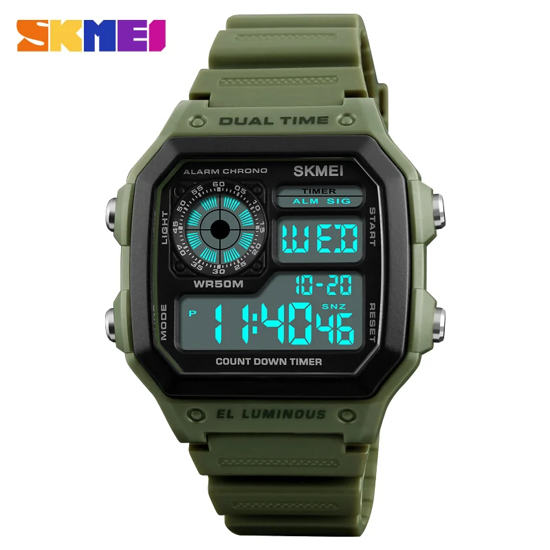 5 PCS/Set SKMEI 1299 Sport Digital Watch for Men Waterproof Electronic LED Display Military Wristwatches Mens Alarm Clock Reloj