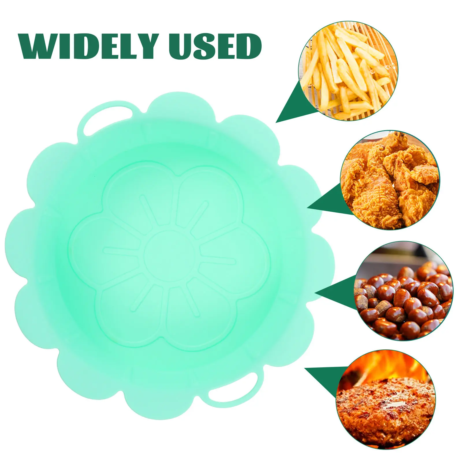 Silicone Air Fryer Basket Multi-Function Non-Stick Heat-Resistant Washable Reusable Kitchen Silicone Pot Home