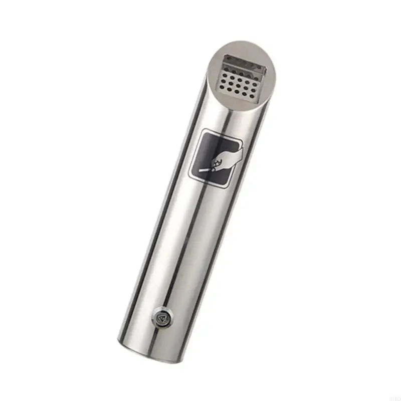   Commercial Use Wall Mounted Ashtray Bin Stainless Steel Trash Can Secure Locking Design for Outdoor Smokings Zone Use