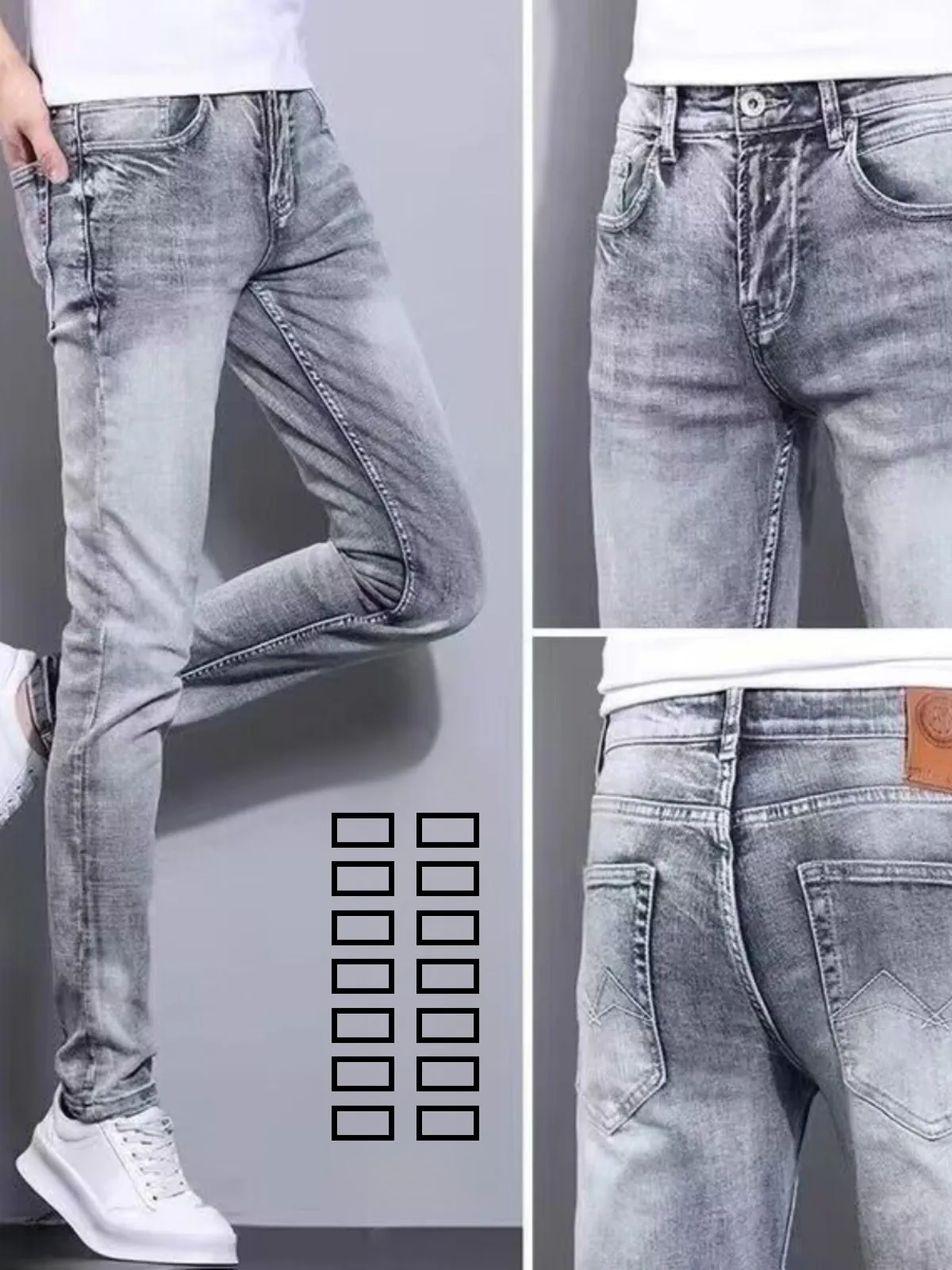 

Мужские джинсы премиум-класса в стиле ретро, эластичные, облегающие, модные, брендовые, весна-осень, новые, молодежные, из хлопкового стрейч-денима