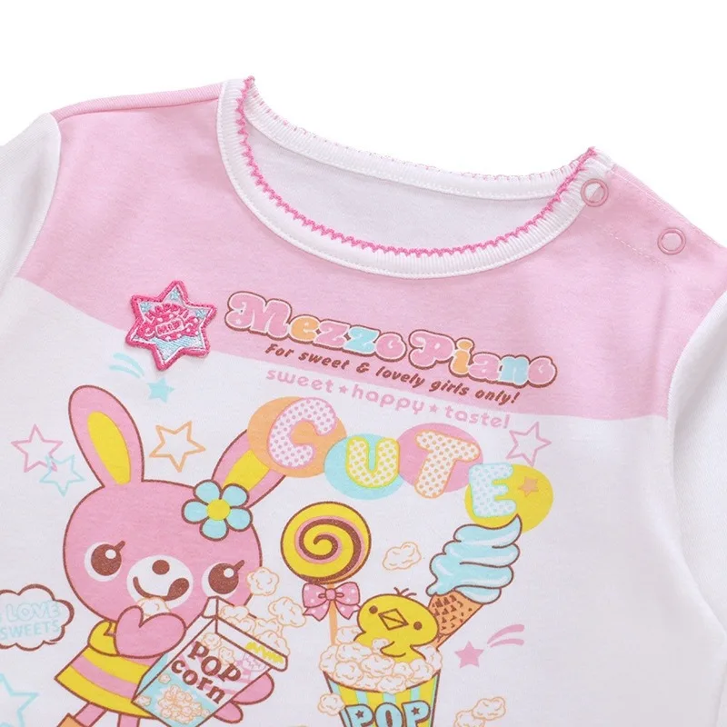 Pianist Clothes Cute Sweetheart Bunny Ice Cream Ice Cream Lace Collar Long Sleeve T-Shirt Underneath Top
