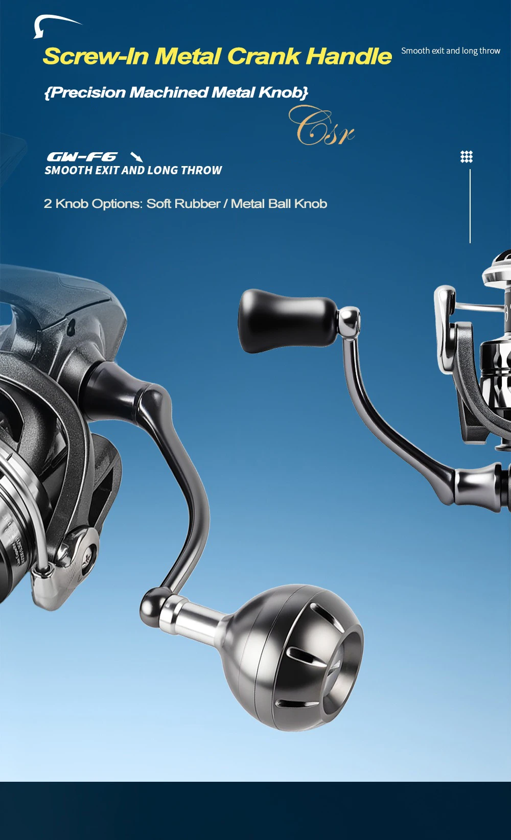 Mavllos F6-M Bass Spinnrolle 2000-6000 7+1BB 5.1:1 Übersetzung Max. Bremskraft 8-20KG CNC Eingeschraubter Metallgriff Salzwasser-Angelrolle – Detail 7