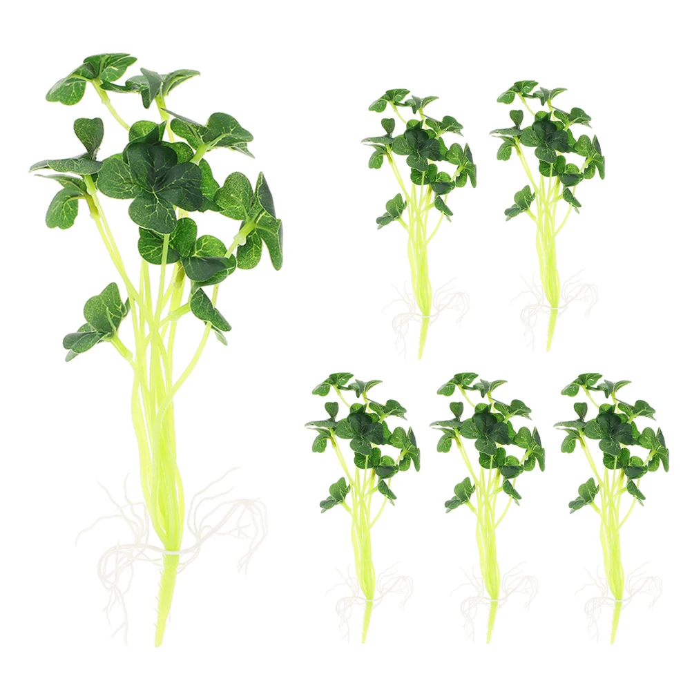 

6PCS Artificial Shamrock Leaves DecorPlants Home Office Table Arrangement Greenery Floral Centerpiece Patrick Wedding Party