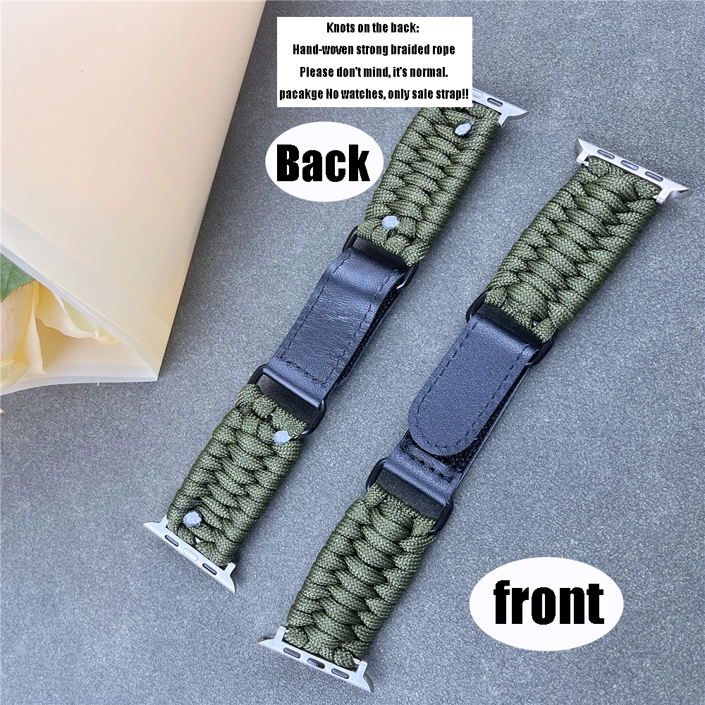 For apple watch ultra 2 49mm band 44mm 40mm 45mm 41mm 42mm 49mm Nylon Braided Outdoor Bracelet iWatch Series 3 4 5 SE 6 7 8 9