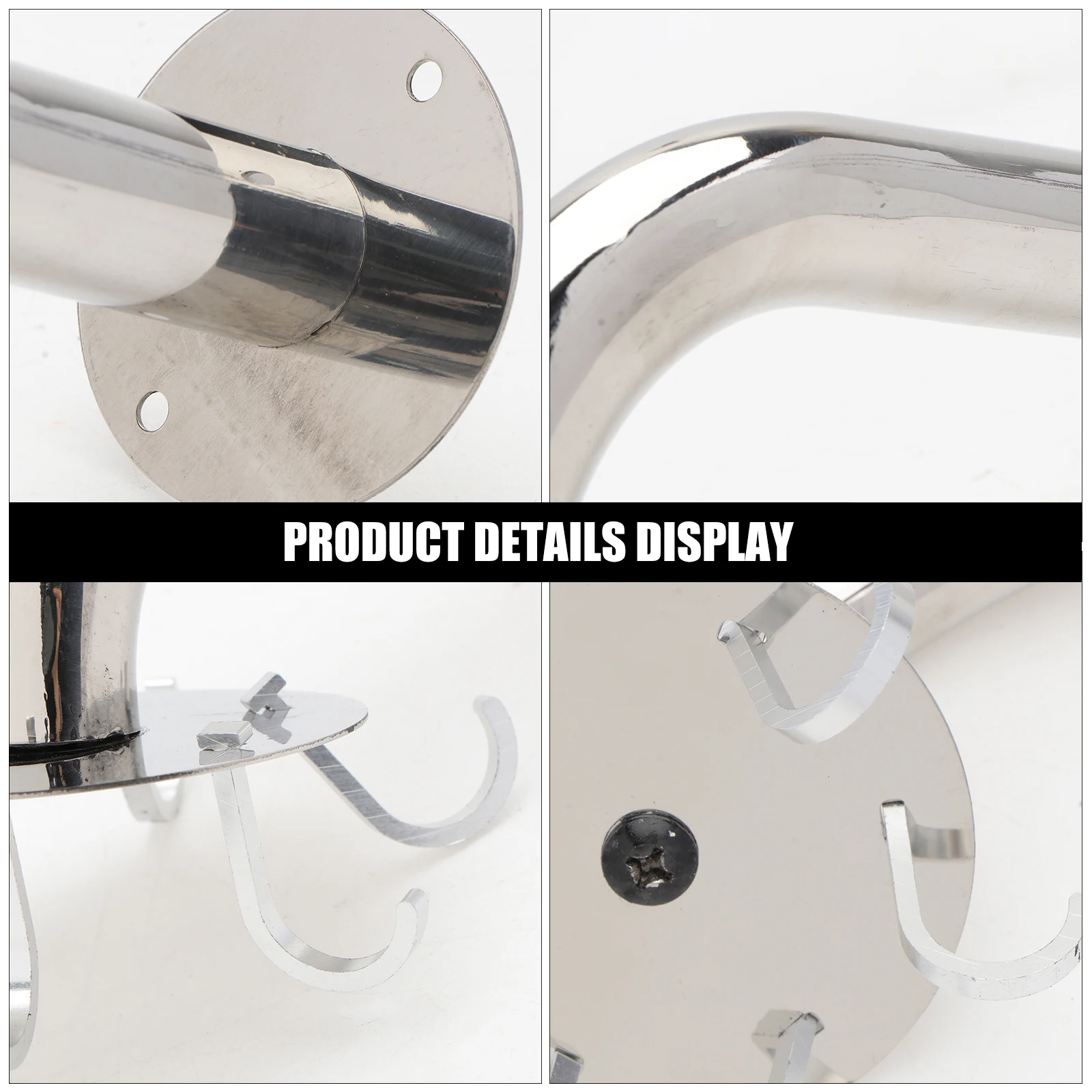 

1 set 1 Set Stainless Steel No Punching Rotating Hook Multi-Function Hanger Anti-Rust Heavy Duty Wall Hook For Kitchen Bathroom
