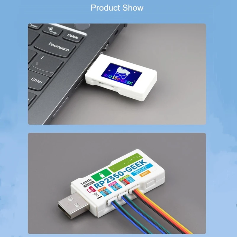 RP2350-GEEK Development Board, Based On RP2350 Microcontroller, With 1.14Inch 65K Color LCD, USB Debugging Downloader