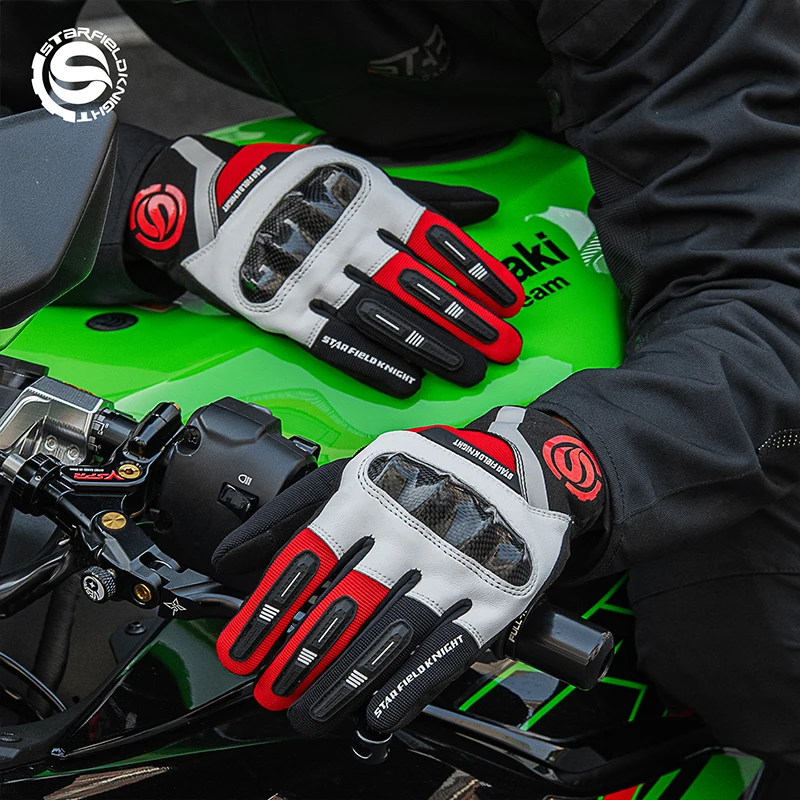 

SFK Carbon Fiber Motorcycle Gloves Joint Protection Men Women Riding Gears 2026 Newest Summer Breathable Non-slip Wear-resistant