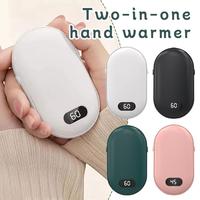 2-in-1 Hand Warmers USB Rechargeable Hand Warmer Power Bank Electric Portable Pocket Hand Warmer With Digital Display WinterGift