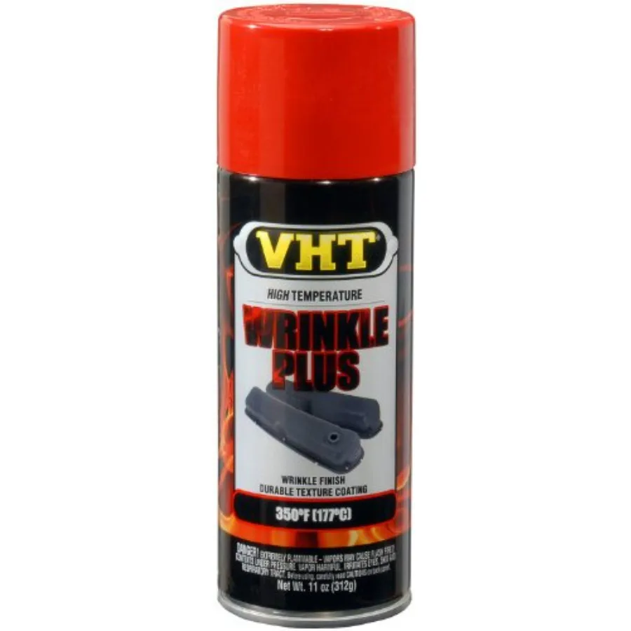 

SP204-6PK High Temperature Wrinkle Plus Paint Red 11 oz Aerosol Can 6-Pack for Automotive Engine and Metal Surfaces Durable Hea