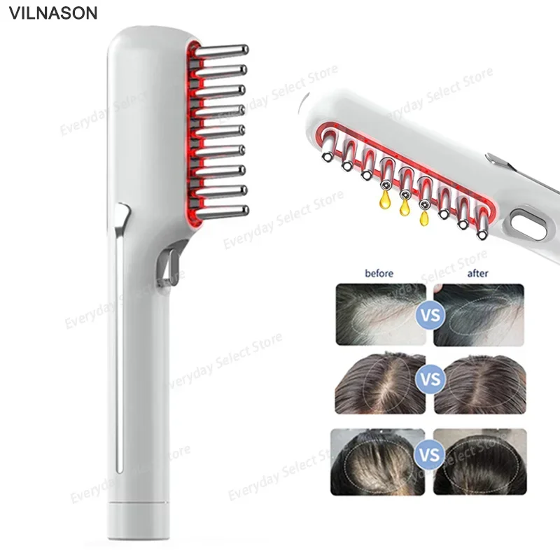 LED Red‑Light Electric Massage Comb, Scalp Care Hair Brush for Hair Nourishing, Anti‑Shedding & Head Relaxing Massage