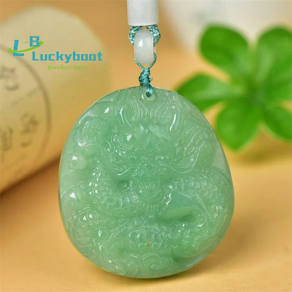 

Natural Dongling Jade Round Dragon Tag Pendant Simple and Elegant Personalized Fashion Versatile for Men and Women