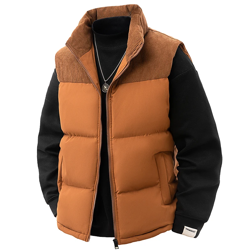 

Corduroy Men's Vest Down Cotton Vest Couple's Jacket Cotton Jacket Autumn Winter Vest Men's Thickened Cotton Vest Top Coat