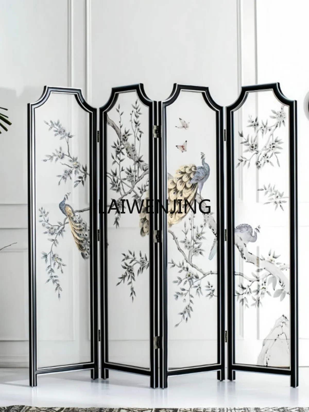 

LYN new Chinese screen hand-painted partition folding mobile entrance wall retro folding screen