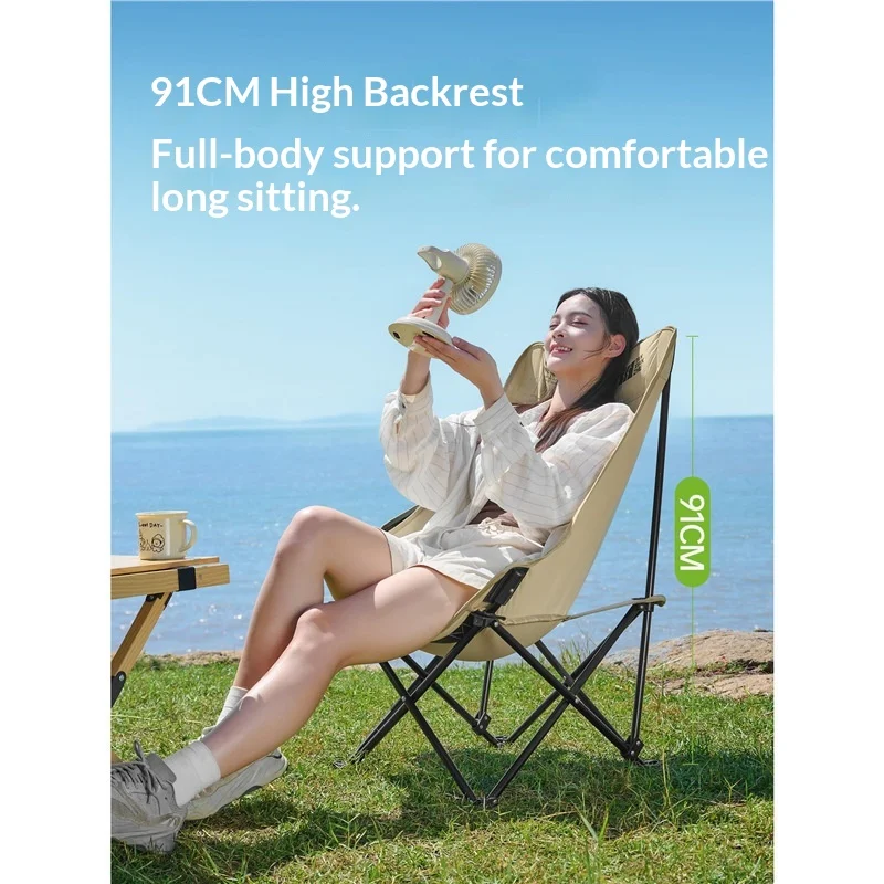 Outdoor Portable Folding Chair Camping Moon Chair Fishing Chair Beach Chair Picnic Table Chair Reclining Chair Lightweight Stool