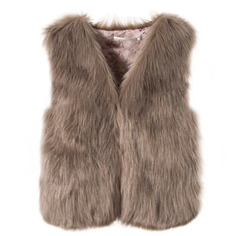 Winter Imitation Fox Fur Vest Women\'s Solid Color V-Neck Sleeveless Women\'s Jacket Casual Warm Fluffy Fur Waistcoat Female 2763