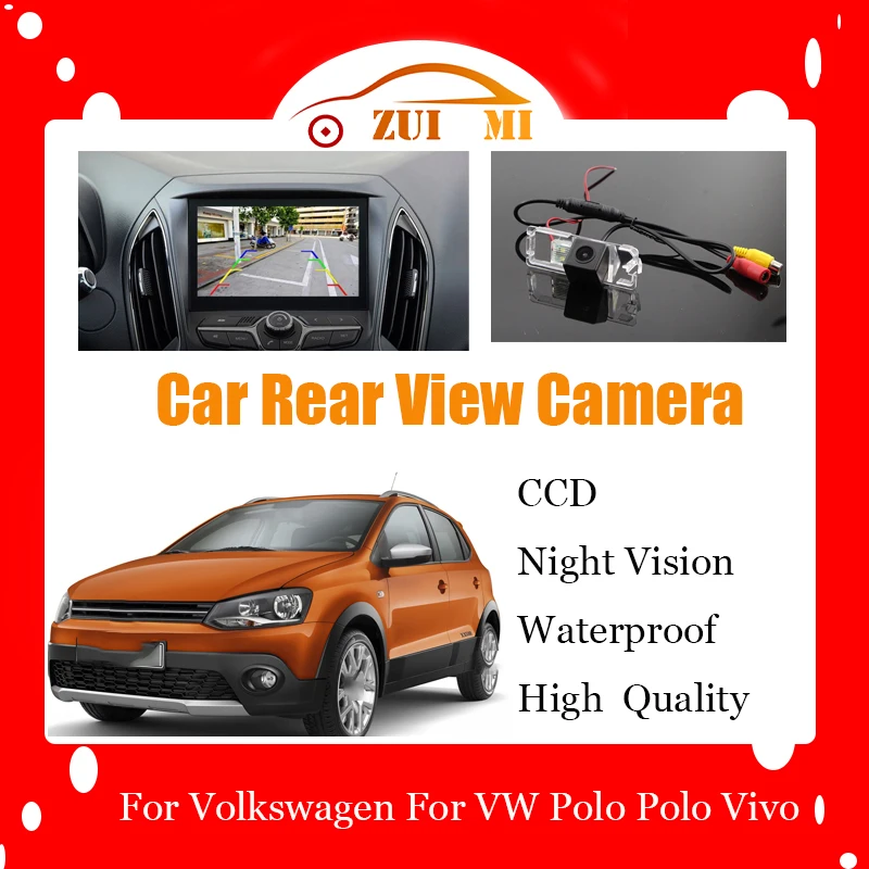 

Car Reverse Rear View Camera For Volkswagen For VW Polo Polo Vivo CCD Full HD Night Vision Backup Parking Camera Waterproof
