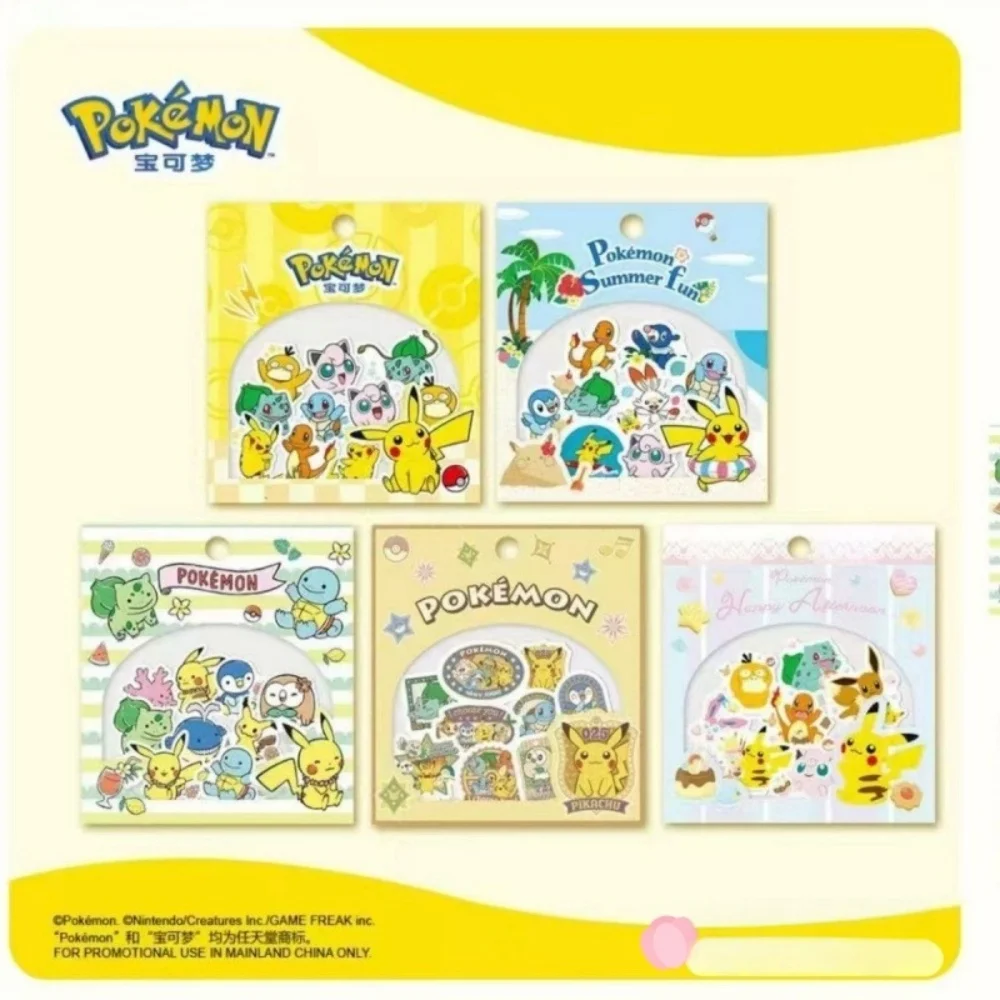 Genuine Pokemon Journal Stickers Anime Pikachu Eevee Psyduck Scrapbook Planner Diary Decor Sticker Fans Toys Gifts view 2