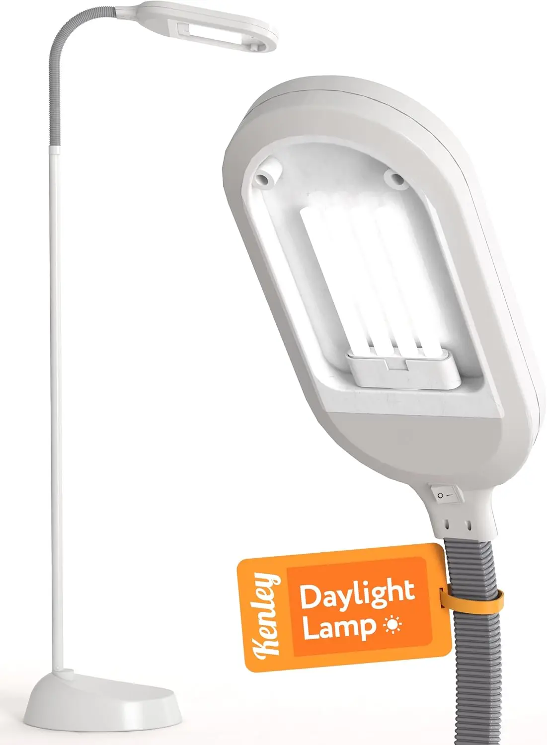 

Natural Daylight Floor Lamp - Adjustable Gooseneck Task Light for Reading, Crafting, Sewing - 6400K, 27W, 63in Tall