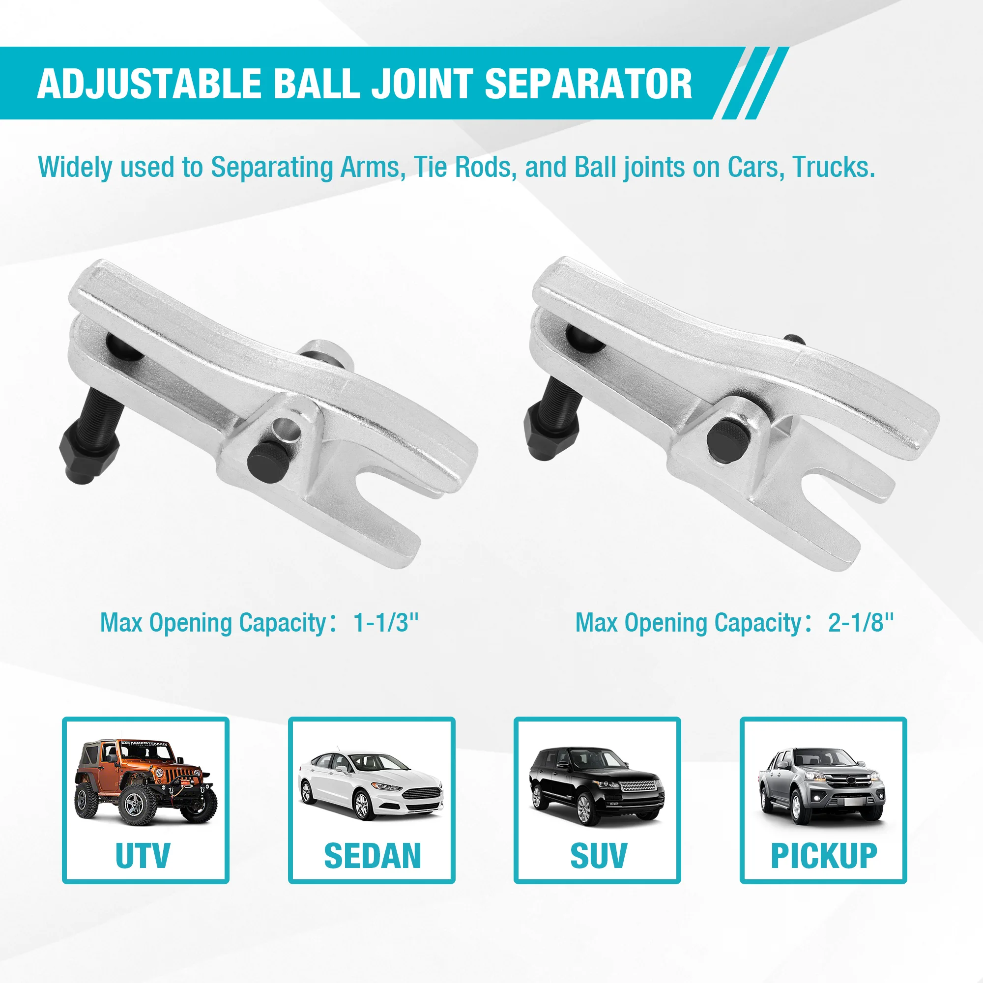 DURATECH Ball Joint Separator Universal Ball Joint Removal Tool Adjusts from 1-1/3\