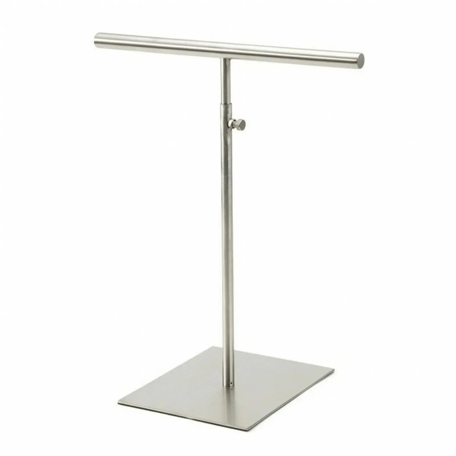 Stainless Steel T-Style Rack Rack Freestanding T-Style Display Rack Sturdy Adjustable Height Display Stand with Side Knob for