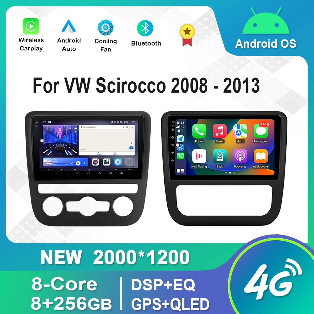 

For VW Volkswagen Scirocco 2008 - 2013 Android Car Radio Multimedia Player GPS WiFi DSP BT IPS QLED Screen
