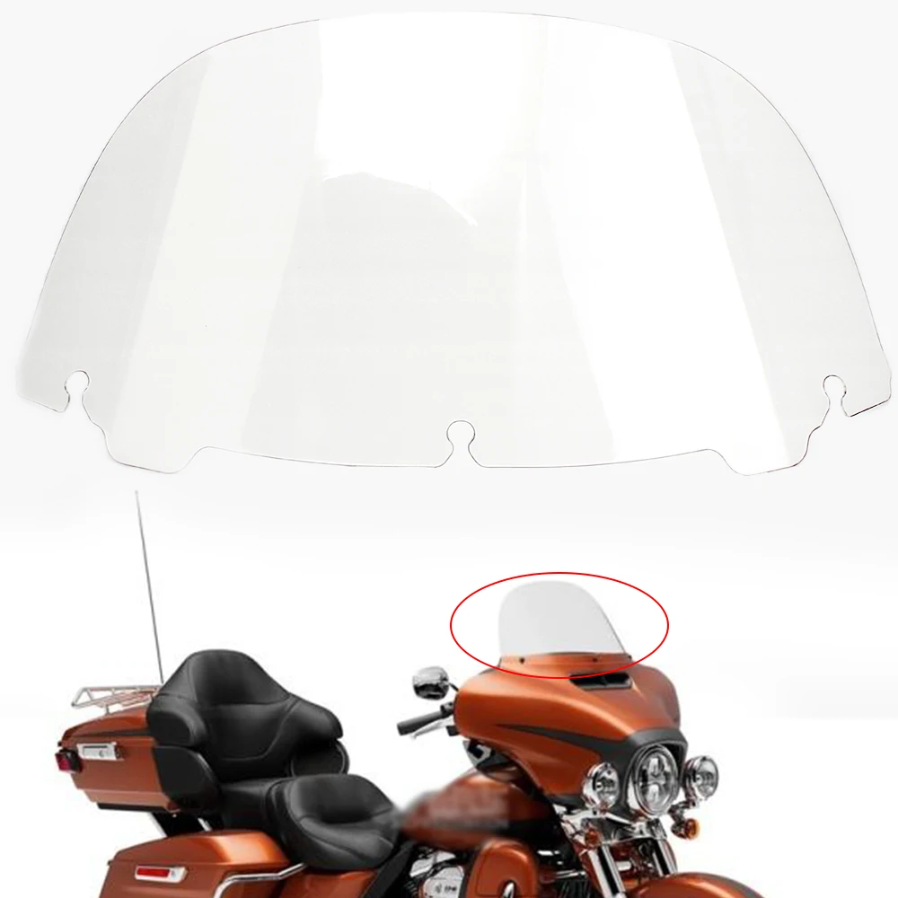 

Motorcycle Windscreen 10 inch Windshield Wind Deflector Clear For Harley Touring Electra Street Glide Ultra Classic Trike 14-20