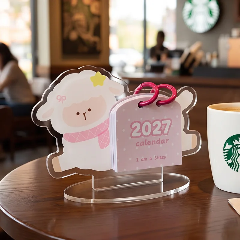 2027 New Acrylic Desk Calendar High Value Desktop Decoration Ornament Small Gift Calendar Cute Shape Good Thing Desk Calendar