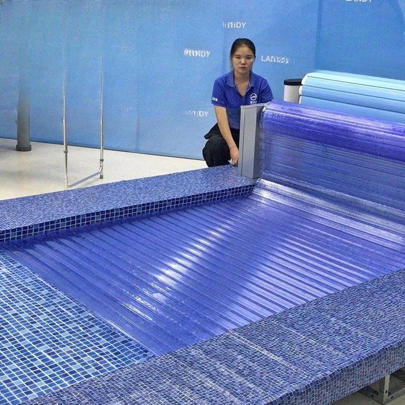 Outdoor outdoor swimming pool cover, indoor swimming pool electric cover, environmentally friendly PC floating board dust