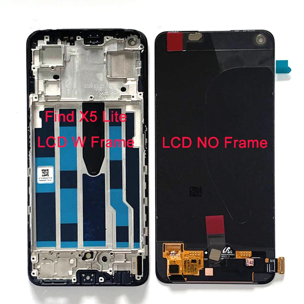 Original AMOLED For OPPO Find X5 Lite Find X5 X5 Pro LCD Frame Display Screen Touch Panel Digitizer For Oppo Reno7 SE 5G