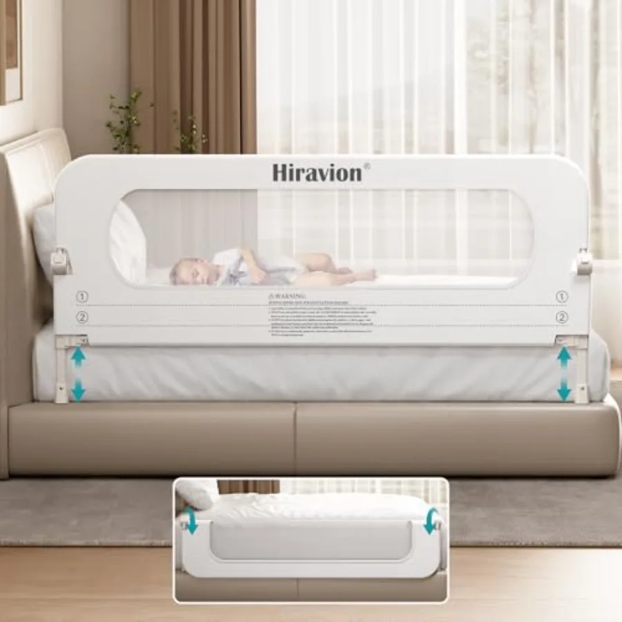 

Bed Rail for Toddlers Baby Bed Rail Guard with U-Shape Base Height Adjustable and Foldable Toddler Bed Rails for Full Size Quee