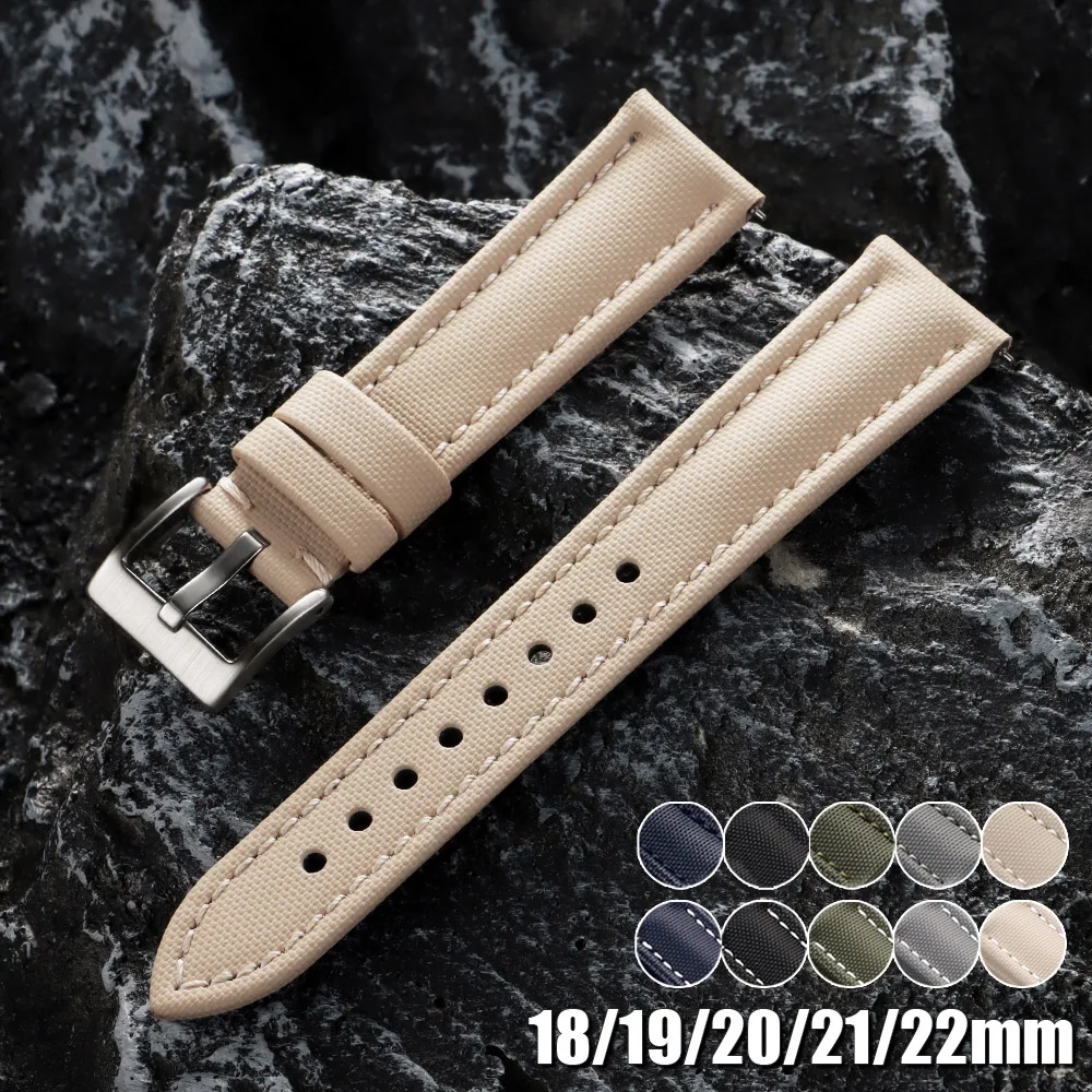 

Ремешок из парусной ткани премиум-класса 18 мм, 19 мм, 20 мм, 21 мм, 22 мм, водонепроницаемый ремешок для часов из парусной ткани, быстросъемный браслет, нейлоновый спортивный ремень на запястье