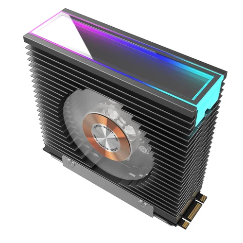 Imagen 2 del producto ICE Whale S50 M.2 SSD disipador de calor ventilador doble espejo de mil capas ARGB Aura Sync M.2 2280 NVME enfriador de estado sólido todo de aluminio