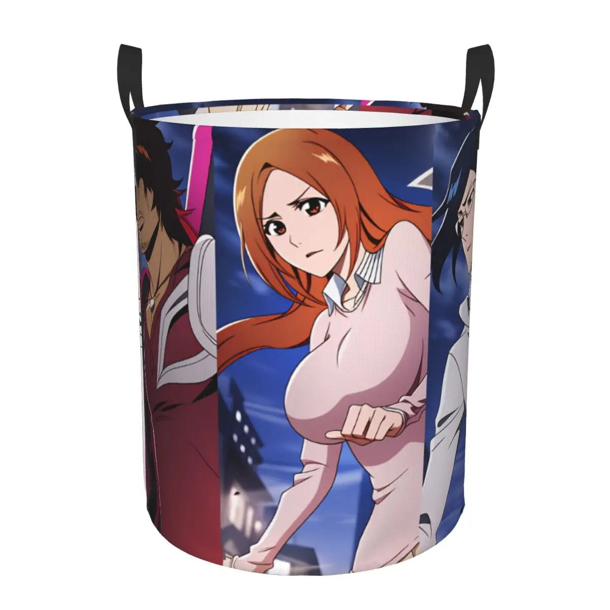 Cesto para Ropa Sucia Bleach con Diseño de Uryu Ishida, Ichigo Kurosaki, Yasutora Sado, Chad, Orihime Inoue, Cesto Grande para Almacenamiento de Ropa