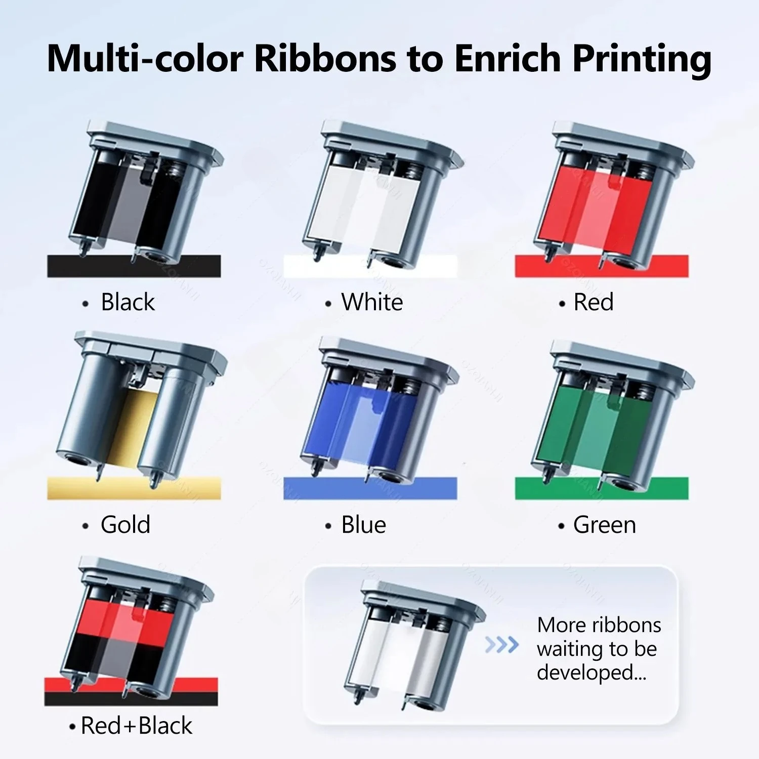 Niimbot M2 Thermal Transfer Label Printer Ribbon Black White Red Golden Green Blue Color Printing Long-term Storage