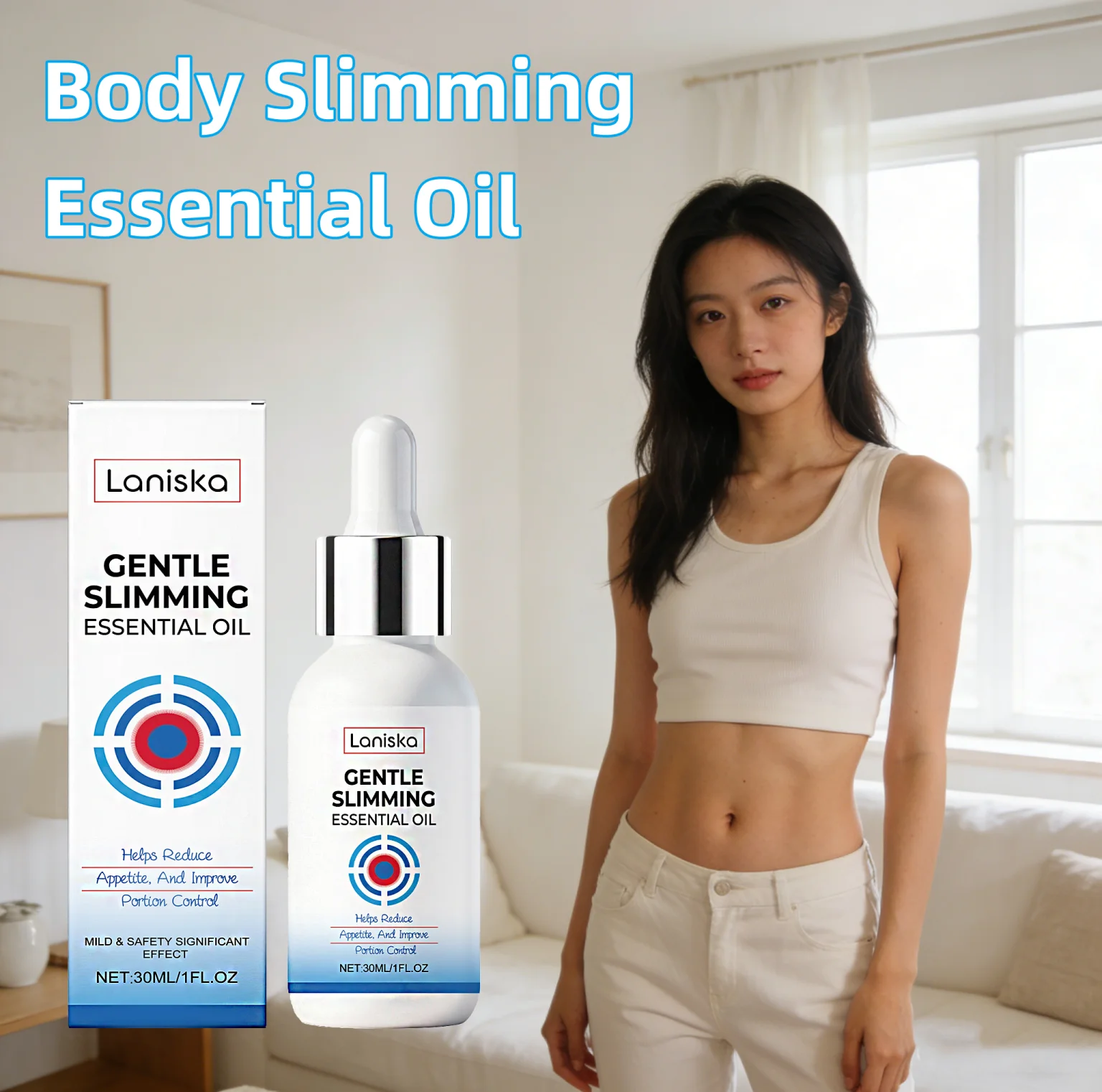 LANISKA Body Slim Essential Oil Deep Hydration Firm Skin Improve Roughness Reduce Fine Lines Burn Fat Skin Massage Essential Oil