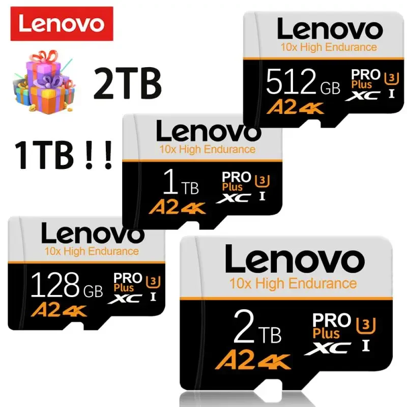 Lenovo-A2 Class10 Mini Cartão de Memória SD, 2TB, 1TB, 2TB, 512GB, 256GB, TF Flash Card, 128GB para Nintendo Switch Phone, Monitor do dispositivo do carro