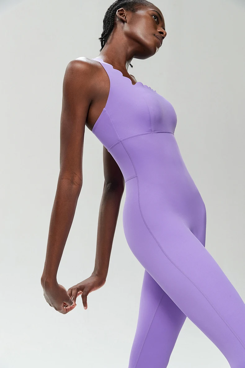 Einteiliger Fitness-Laufanzug für Damen, Dehnbarer Weicher Slim-Fit Yoga-Jumpsuit, Atmungsaktive Super-Stretch Trainingskleidung, Damen-Sportbekleidung – Detail 11
