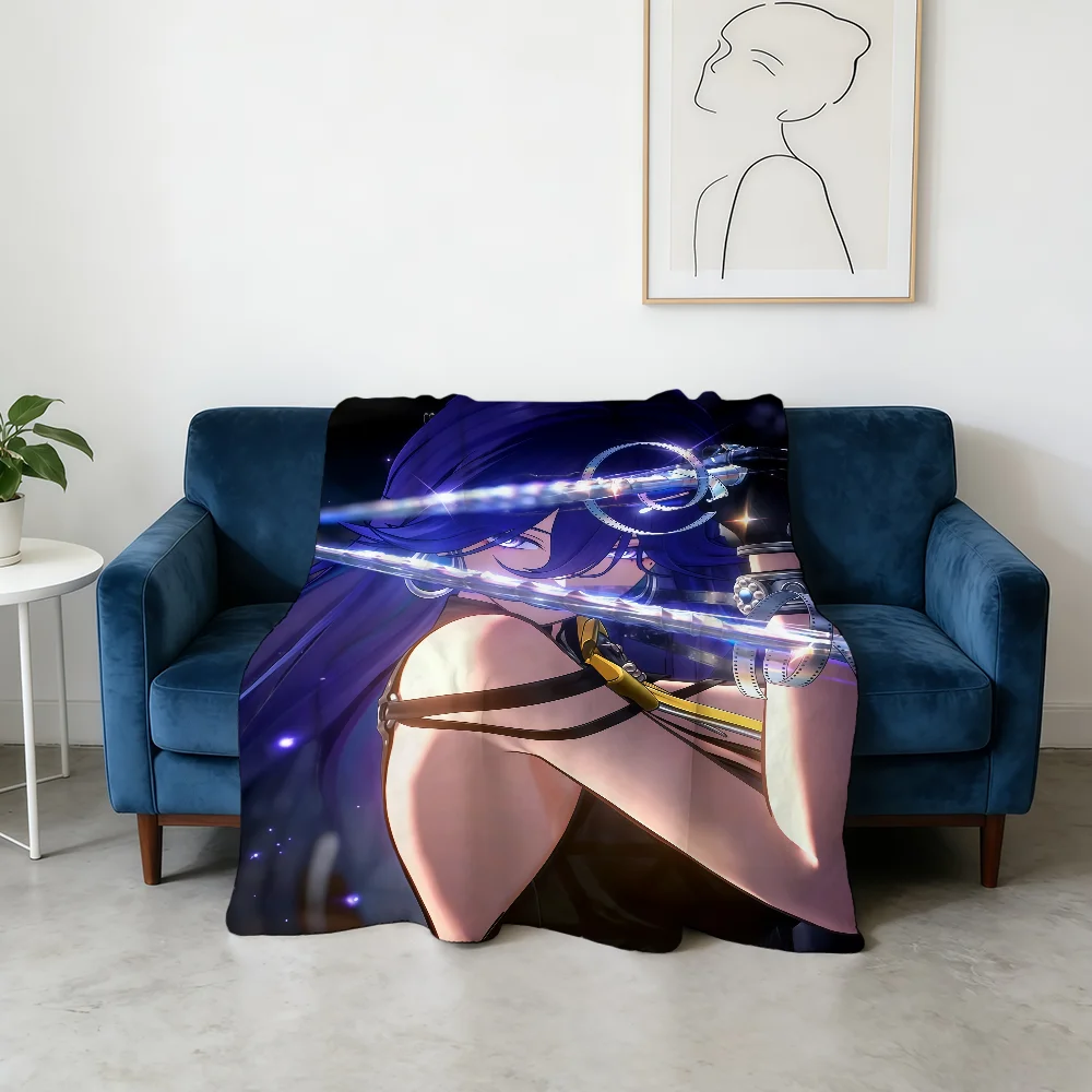 Wuthering Waves Lucilla Blanket Flannel Warm Soft Throw Blanket For Room Sofa Childish Birthday Gifts