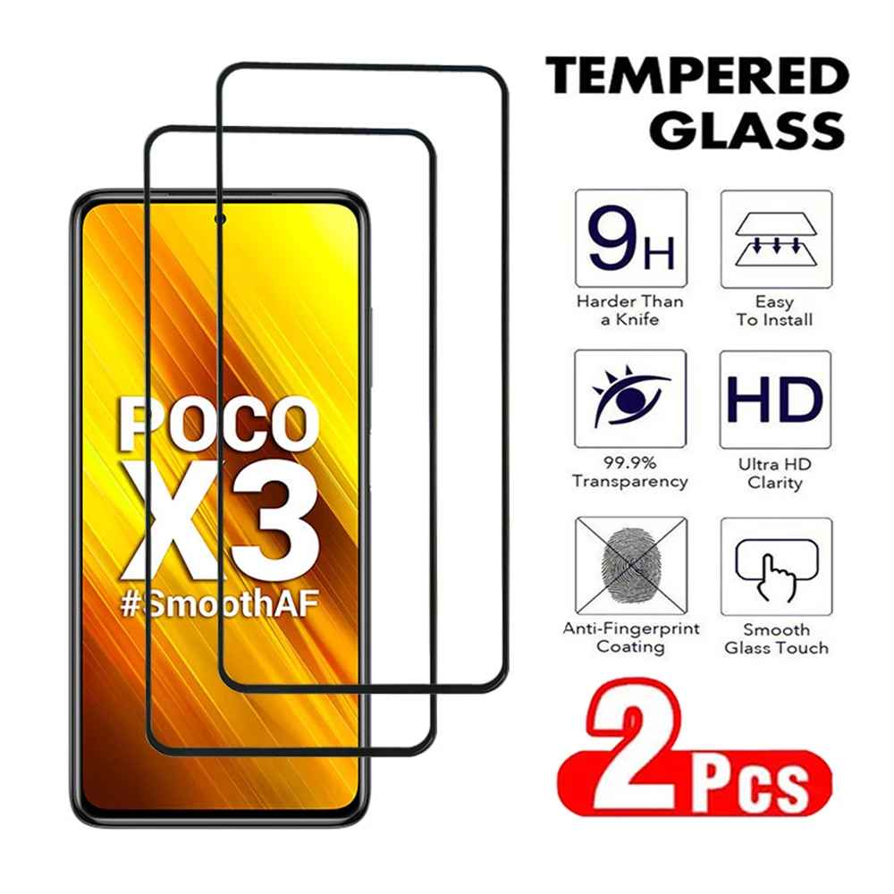 2Pcs Screen For Xiaomi Mi Poco X3 X4 X5 Pro M3 M4 M5 M6 Pro 4G 5G Tempered Glass For Xiaomi Poco M5S X3 X4 GT NTC Protector Film