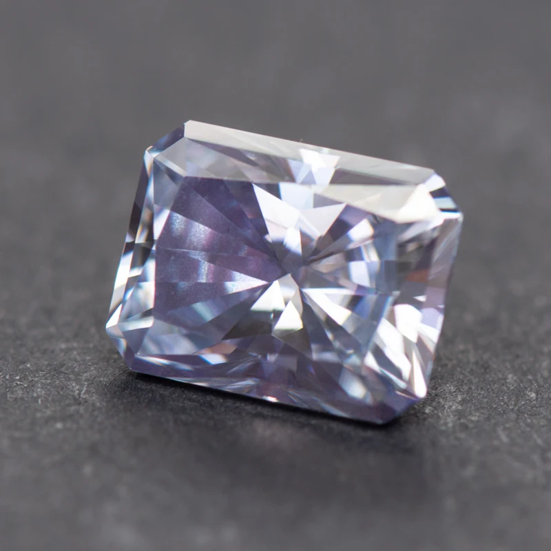 Moissanite Stone Radiant Cut Lavender Color Charms Gemstone DIY Advanced Jewelry Rings Earrings Making with Certificate