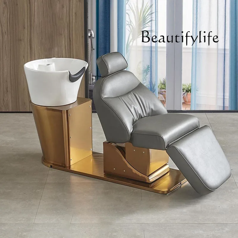 Smart Electric Multi-Functional High-End Shampoo Chair Beauty Salon Special Hair Salon Simple Folding Bed