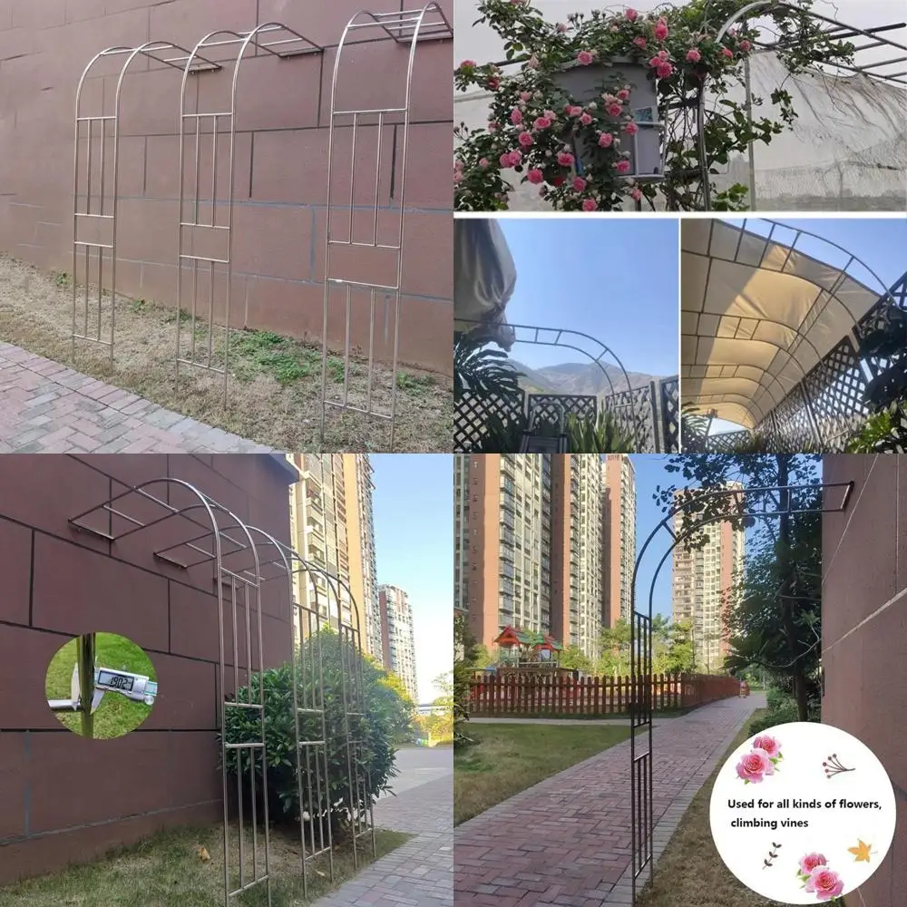 

Металлическая полуарка EMENAR для различных вьющихся растений, цветов, настенная садовая арка, решетка для виноградных розовых лоз, уличная полуS