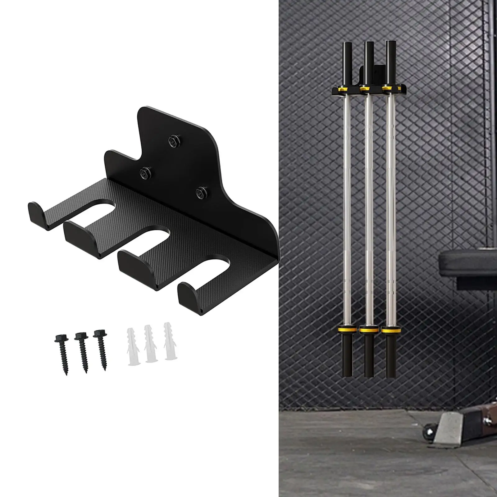 Barbell Storage Rack Heavy Duty Space Saving Sturdy Weight Bar Holder Hardware Included for Home Garage Gym Commercial Accessory