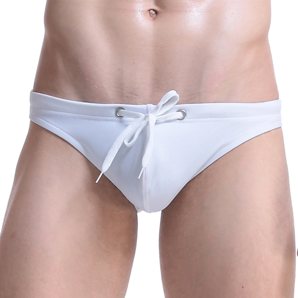 

Briefs Men Swimwear Bikini Swimming Brief Trunks Comfort Underwear Drawstring Low Waist M L XL M-XL Mens Nylon