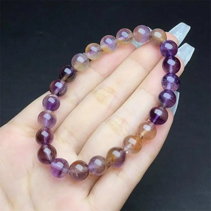 9MM Natural Fanta Quartz Bracelet Crystal Yoga Reiki Healing Fengshui Stone Stretch Bangles Female 1PCS