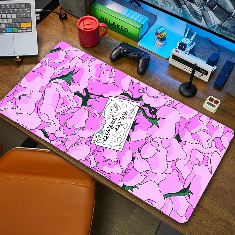 Grande Gato Kawaii Mousepad para Computador, Mouse Pad Bonito Dos Desenhos Animados, Tapete De Escritório, Tapetes De Mesa, Impermeável, XXL, 500x1000mm